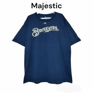 Majestic - MLB　Majestic　Tシャツ　古着　半袖　Breuers　ブルワーズ