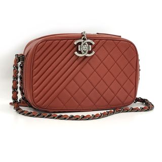 シャネル(CHANEL)のCHANEL チェーンショルダーバッグ ココマーク レザー レッド A92655(ショルダーバッグ)