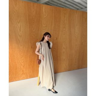 acka drape one-piece （beige）(ロングワンピース/マキシワンピース)