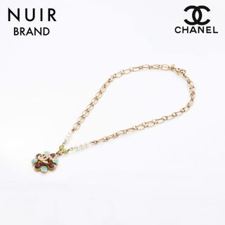 シャネル(CHANEL)のシャネル CHANEL ラインストーンココマーク花モチーフパール０５P ネックレス(ネックレス)