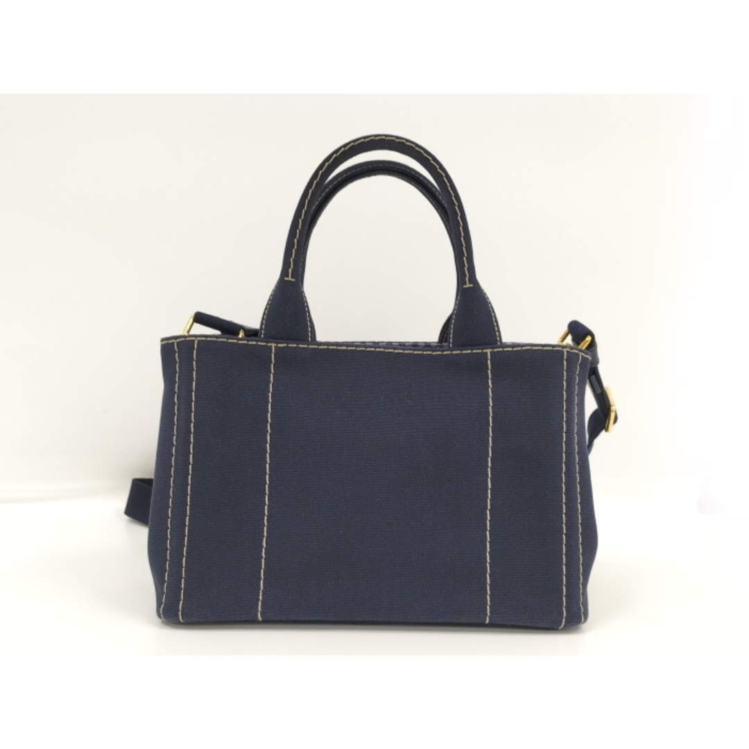 PRADA - PRADA カナパ 2wayトートバッグ キャンバス ネイビー PRADA - PRADA カナパ 2wayトートバッグ キャンバス ネイビー