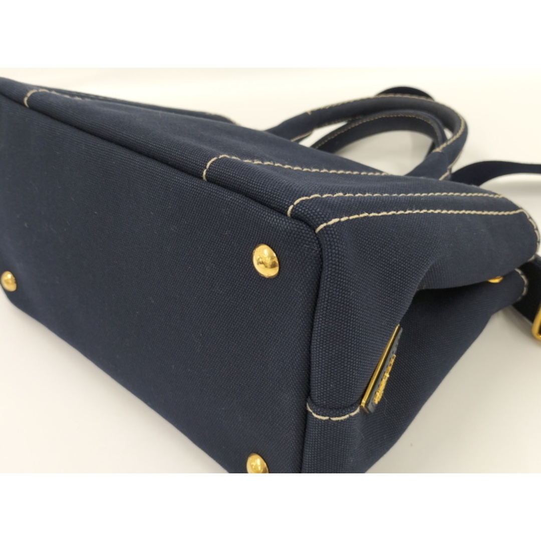 PRADA - PRADA カナパ 2wayトートバッグ キャンバス ネイビー PRADA - PRADA カナパ 2wayトートバッグ キャンバス ネイビー