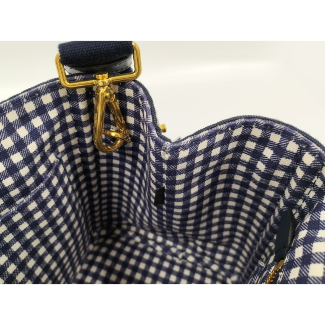 PRADA - PRADA カナパ 2wayトートバッグ キャンバス ネイビー PRADA - PRADA カナパ 2wayトートバッグ キャンバス ネイビー