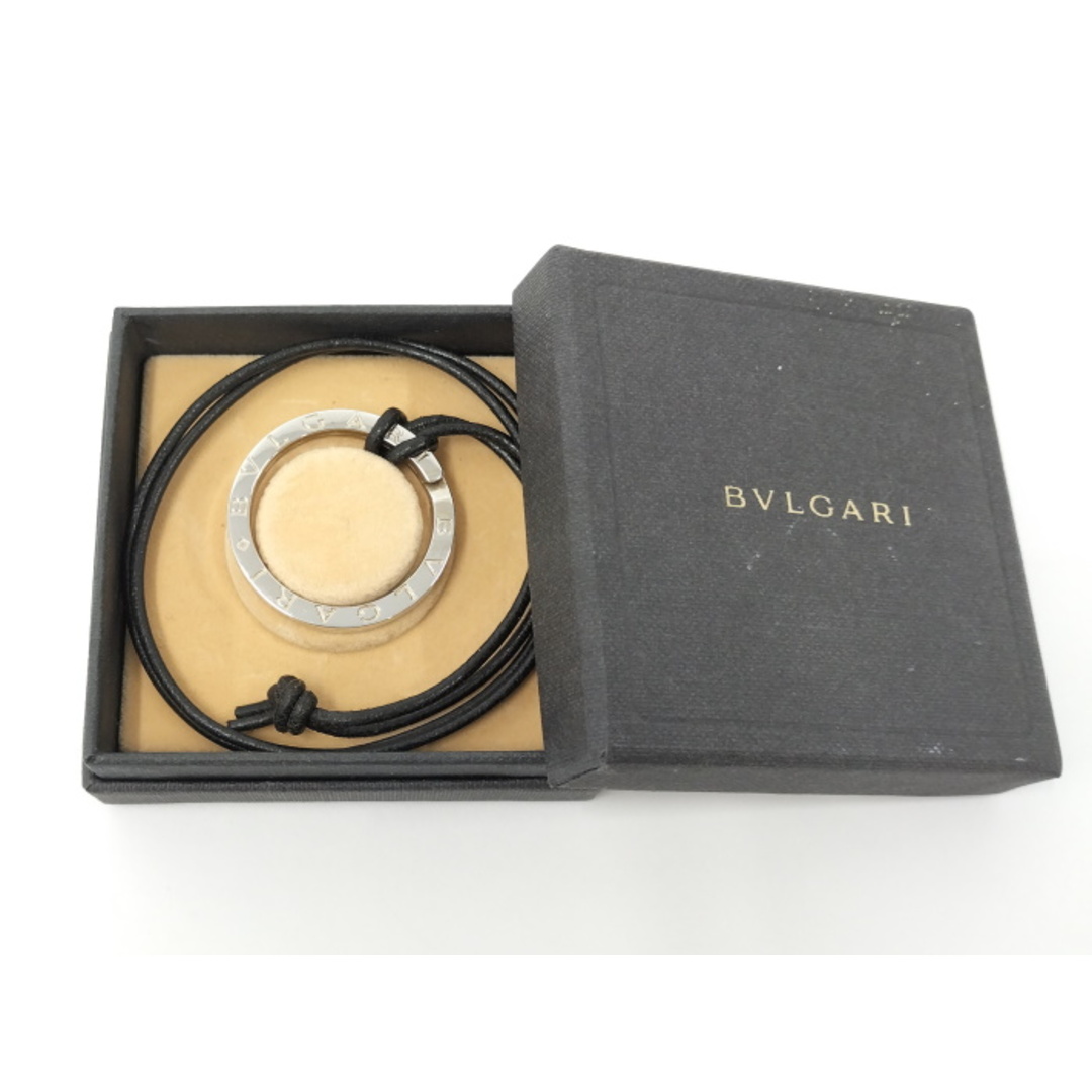 BVLGARI - BVLGARI ネックレス ビー ゼロワン SV925 レザー BVLGARI - BVLGARI ネックレス ビー ゼロワン SV925 レザー