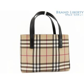 BURBERRY - 新品同様バーバリーロンドンヘイマーケットチェックハンドバッグベージュ