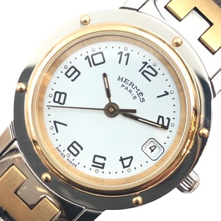 エルメス(Hermes)の　エルメス HERMES クリッパー CL4.220 ゴールド GP×SS レディース 腕時計(腕時計)