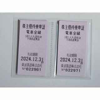 東武鉄道　株主優待乗車証24枚　有効期限2024年12月31日