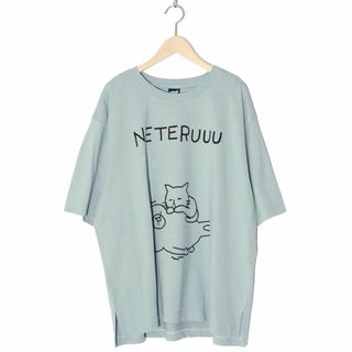 スカラー(ScoLar)の342124 おなかの上でネコちゃんが寝てるの嬉しすぎ UV蓄光プリントTシャツ(Tシャツ(半袖/袖なし))