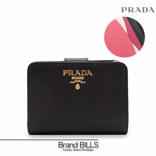 プラダ(PRADA)の未使用品 プラダ サフィアーノ マルティック 財布 二つ折り 1ML018 ノワール イビスコ バイカラー ゴールド金具(財布)