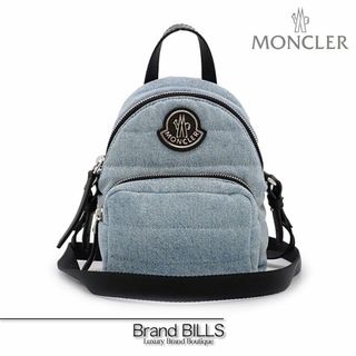 モンクレール(MONCLER)の未使用品 モンクレール キリアスモール ショルダーバッグ クロスボディバッグ ミニバッグ コットン レザー ライトブルー ブラック シルバー金具(ショルダーバッグ)