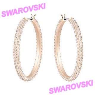 SWAROVSKI - SWAROVSKI★stone★フープピアス★ローズゴールド★ピンクゴールド