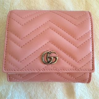 グッチ(Gucci)の新品未使用　GUCCI  マーモントGG ピンク 二つ折り財布  グッチ(財布)