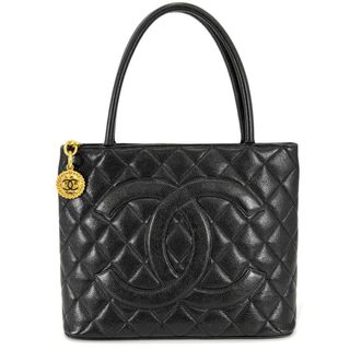 シャネル(CHANEL)の【在庫処分】CHANEL シャネル トートバッグ 復刻トート マトラッセ ハンドバッグ 肩掛け ココマーク ココ 鞄 かばん A01804  キャビアスキン   ブラック 黒 ゴールド金具 レディース【中古品】(トートバッグ)