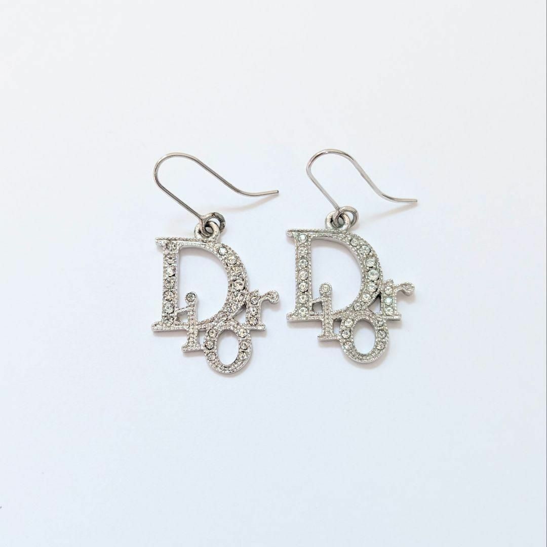 美品✨ディオール ピアス 銀 トロッター ラインストーン 保存袋 美品✨ディオール ピアス 銀 トロッター ラインストーン 保存袋