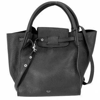 セリーヌ(celine)の【在庫処分】CELINE セリーヌ 2WAY ビッグバッグスモール ハンドバッグ ショルダーバッグ 肩掛け 斜め掛け 鞄 かばん 183313 レザー    ブラック 黒 シルバー金具 レディース【中古品】(ショルダーバッグ)