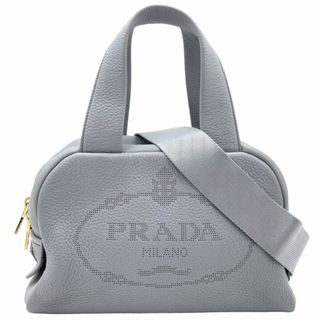 プラダ(PRADA)の【在庫処分】PRADA プラダ 2WAY ハンドバッグ ショルダーバッグ 肩掛け 斜め掛け ミニボストン 鞄 かばん 1BB078 レザー    ライトブルー ゴールド金具 レディース【中古品】(ショルダーバッグ)