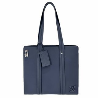 ルイヴィトン(LOUIS VUITTON)の【在庫処分】LOUIS VUITTON ルイヴィトン トートバッグ LVアエログラム テイクオフトート ハンドバッグ 肩掛け A4対応 かばん 鞄 M21542 グレインレザー    ネイビー 紺 シルバー金具 メンズ 美品【中古品】(トートバッグ)