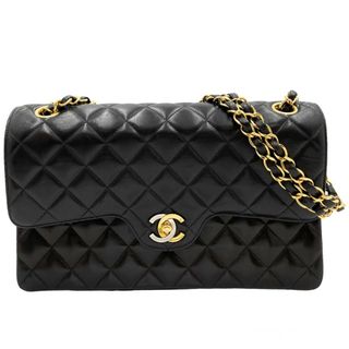 シャネル(CHANEL)のCHANEL シャネル ショルダーバッグ パリ限定マトラッセ ダブルフラップ ダブルチェーン 肩掛け ヴィンテージ 鞄 かばん  ラムスキン    ブラック 黒 ゴールド×シルバー金具 レディース【中古品】(ショルダーバッグ)