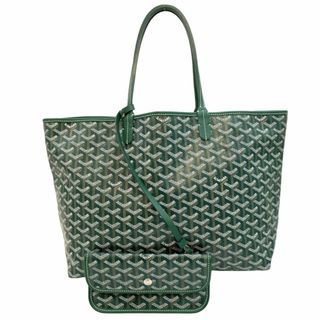 ゴヤール(GOYARD)のGOYARD ゴヤール トートバッグ サンルイPM ハンドバッグ ポーチ付き 肩掛け かばん 鞄 コーティングキャンバス  レザー   グリーン 緑 シルバー金具 レディース 美品【中古品】(トートバッグ)