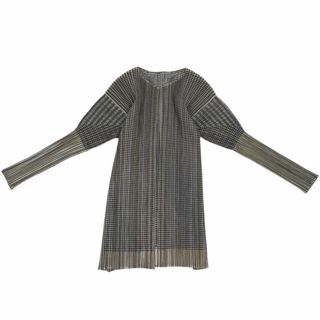 PLEATS PLEASE プリーツプリーズ カーディガン プリーツトッパーカーディガン トップス アパレル ISSEY MIYAKE イッセイミヤケ 古着 服 PP14-JO163 グリーン 緑 ポリエステル    レディース 春 夏 秋 美品【中古品】(シャツ/ブラウス(長袖/七分))