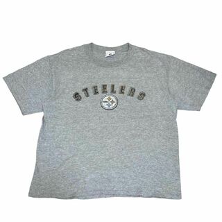 NFL ピッツバーグ・スティーラーズ 半袖Tシャツ ロゴT グレーbf9(Tシャツ/カットソー(半袖/袖なし))