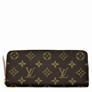 ルイヴィトン(LOUIS VUITTON)のLOUIS VUITTON ルイヴィトン 長財布 モノグラム ポルトフォイユクレマンス ラウンドファスナー ブラウン 茶 ピンク ラウンドファスナー M61298    ローズバレリーヌ ゴールド金具 レディース 美品【中古品】(財布)