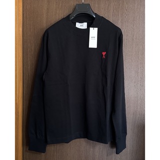 マルタンマルジェラ(Maison Martin Margiela)のM新品 AMI Paris アミ グラフィック ロゴ ロング Tシャツ ブラック(Tシャツ/カットソー(半袖/袖なし))