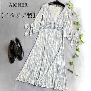 アイグナー(AIGNER)のアイグナー ◆ イタリア製 ストレッチワンピース(ひざ丈ワンピース)