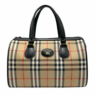 バーバリー(BURBERRY)のバーバリーズ Burberrys ボストンバッグ ハンドバッグ ナイロン/レザー ベージュ系×ブラック ユニセックス 送料無料【中古】 z1289(ボストンバッグ)