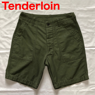 テンダーロイン(TENDERLOIN)のTenderloin ベイカーショーツ XSサイズ オリーブ(ショートパンツ)