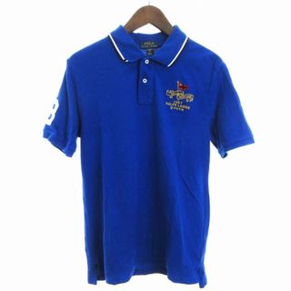 ポロラルフローレン(POLO RALPH LAUREN)のポロ ラルフローレン ポロシャツ 半袖 鹿の子 刺しゅう ナンバリング 青XL(ポロシャツ)