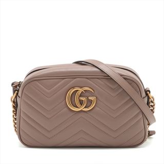 グッチ(Gucci)のグッチ  レザー  ピンク レディース ショルダーバッグ(ショルダーバッグ)