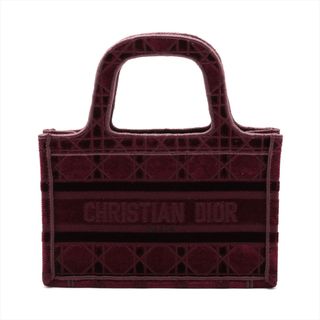 クリスチャンディオール(Christian Dior)のクリスチャンディオール ミニブックトート ベロア  レッド ユニセックス(ハンドバッグ)