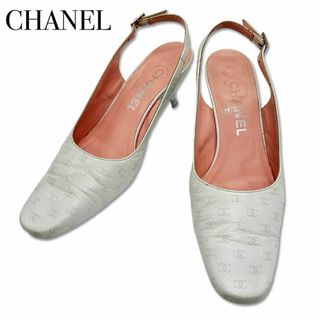 シャネル(CHANEL)のシャネル ココマーク レザー ヒール パンプス 約24cm レディース ホワイト(ハイヒール/パンプス)