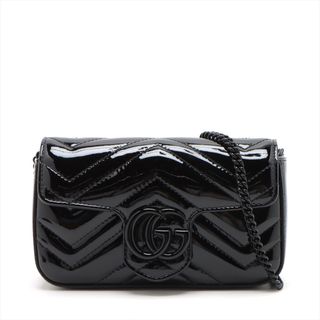 グッチ(Gucci)のグッチ  パテントレザー  ブラック レディース ショルダーバッグ(ショルダーバッグ)