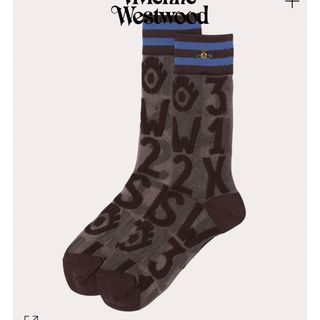 Vivienne Westwood - POSTCODES クルーソックス　靴下　ブラウン　ヴィヴィアンウエストウッド