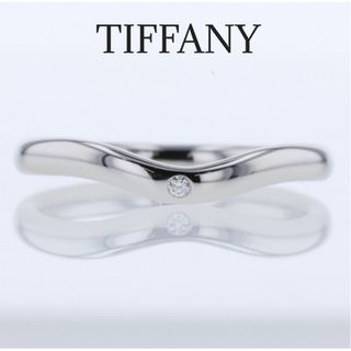 Tiffany & Co. - ティファニー　カーブドバンドリング　PT950 ダイヤモンドリング