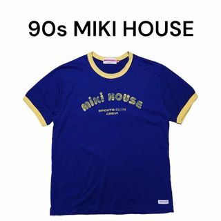 mikihouse - 90s MIKIHOUSE　ビッグプリントリンガーTシャツ　ミキハウス　古着