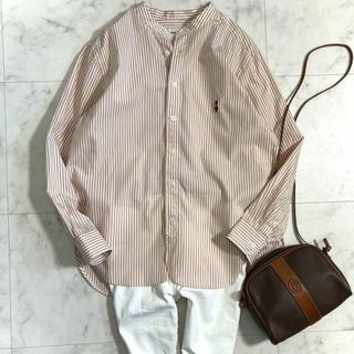 マッキントッシュフィロソフィー(MACKINTOSH PHILOSOPHY)の美品 マッキントッシュフィソロフィー バッキンガムベア バンドカラーシャツ(シャツ/ブラウス(長袖/七分))