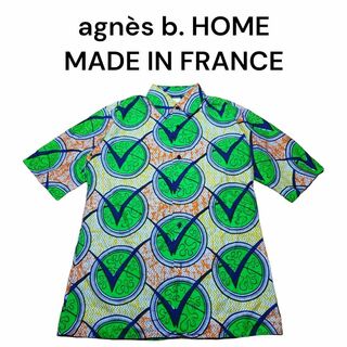 アニエスベー(agnes b.)のフランス製　agnes b　総柄ボタンシャツ　アニエスベー(Tシャツ/カットソー(半袖/袖なし))