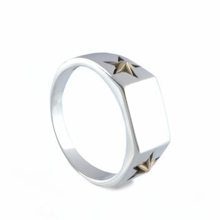 印台 リング シルバー 925 星 指輪 シンプル シグネットリング メンズ(リング(指輪))