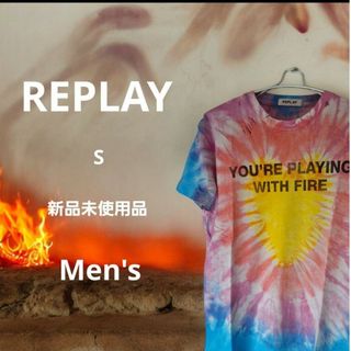 Replay - REPLAY　リプレイ　レインボー タイダイ製品染めダメージTシャツ　Sサイズ