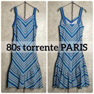 ヴィンテージ(VINTAGE)の80sヴィンテージ torrente PARIS 昭和レトロ ドレスワンピース(その他)