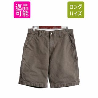 US企画 カーハート ダック ペインター ショートパンツ メンズ 34 / 古着 廃盤 オールド Carhartt ワーク ショーツ 短パン 半パン ブラウン(ショートパンツ)