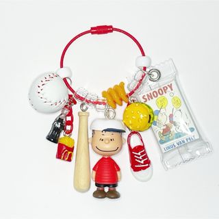 スヌーピー(SNOOPY)の草野球の後は👦⚾️🌱🍀 ハンバーガー食べに行こう🍔🥤🧡 キーホルダー✨✨ (キーホルダー/ストラップ)