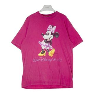 ★US古着 USA製 90s Disney ディズニー Minnie Mouse ミニー プリントTシャツ ピンク sizeXL(Tシャツ/カットソー(半袖/袖なし))