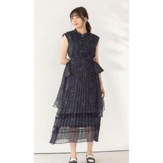 ハーリップトゥ(Her lip to)のPolka Dot Side Bow Pleated Dress (ロングワンピース/マキシワンピース)