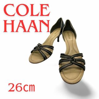 コールハーン(Cole Haan)の✨美品✨コールハーン COLE HAAN レザー　オープントゥサンダル 9 紺(ハイヒール/パンプス)