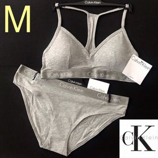 カルバンクライン(Calvin Klein)のレア 新品 下着 USA カルバンクライン ブラ ビキニ ショーツ M グレー(ブラ&ショーツセット)