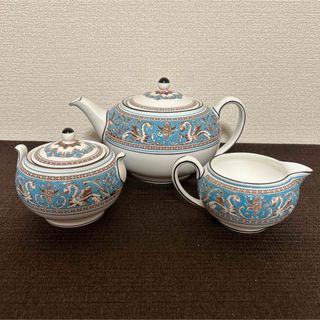 WEDGWOOD - ウェッジウッド　フロレンティーン　ターコイズ　ティーポット　シュガーポット　